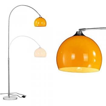 WUDSEE Elegant Arch Floor Lamp – 125‑180 cm Adjustable, Marble Base, Polished Orange