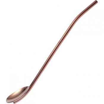GildedSip 6‑Pack Rose‑Gold Stainless Steel Cocktail Spoon & Straw Collection