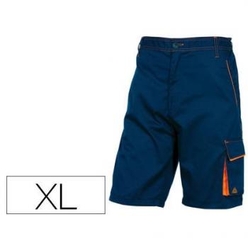 Bermuda Deltaplus 5 Bolsos Azul-Laranja com Cintura Regulável XL