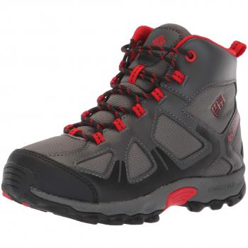 Columbia Jeunes Peakfreak XCRSN Mid WP Chaussures de Randonnée Hautes Enfant, Gris (City Grey, Bright Red 023) 37 EU