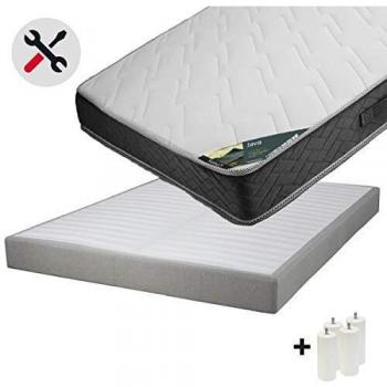 AltoBuy Matelas 160x200 avec Sommier Tapissier et Pieds 15cm