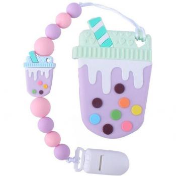 Baby Pacifier Clip with Silicone Teether