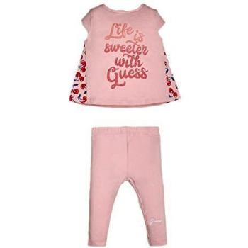 Guess Set Neonata Stampa Logo A92g02 Rosa