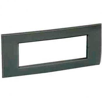 Placca 6 moduli Legrand Vela grigio acqua
