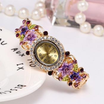 Glitzernde Armreif Uhr für Frauen