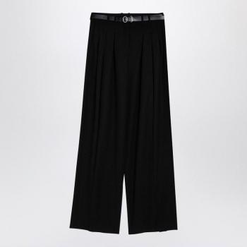 Jil Sander Wide Trousers Female Black Size M Wool Trousers