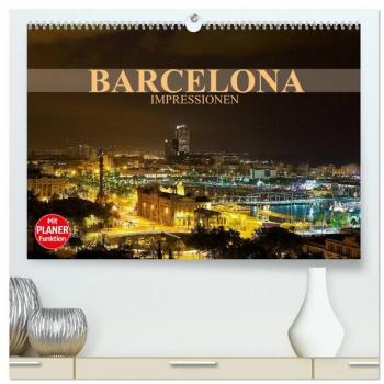 Premium Barcelona Wandkalender 2024 DIN A2 quer