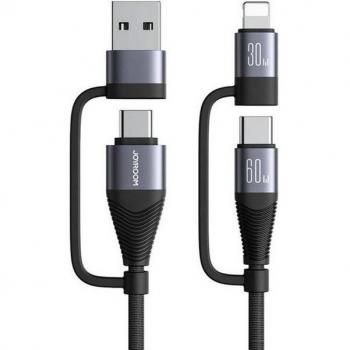 Cavo da 4 in 1 Joyroom SA37‑2T2 60W, 1,20 m, Nero, USB 3.0