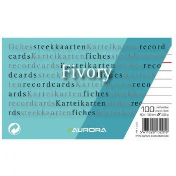 Systeemkaart Aurora 130x80mm lijn rode koplijn 210gr wit