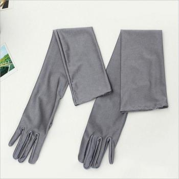 Guantes de ópera satinados, largos y estirables, accesorios de moda para mujer
