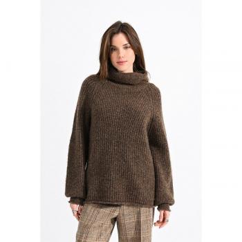 Pull chunky col roulé