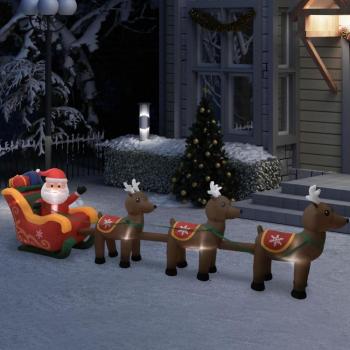 Navidad Inflable Papá Noel y Renos LED 490 cm – VidaXL