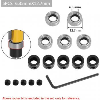 Top Mounted Router Bearing Set 1/2, 3/8, 3/4 Inch