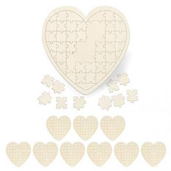 Wooden Heart Celebration Puzzle, 2x Set, XXL, 49 Write-On Pieces, 45x45 cm