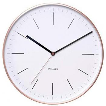 Karlsson KA5507WH Zeitmesser – Minimalistischer Metallrahmen, Weiß/Kupfer