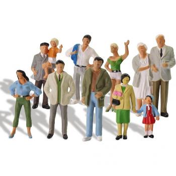 20pcs 1:43 Scale Delicate Standing Passenger Figures for Train Models