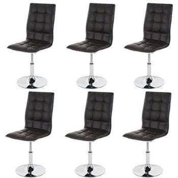 Sillas de Cocina HWC-C41 Marrón, Piel Sintética MVG