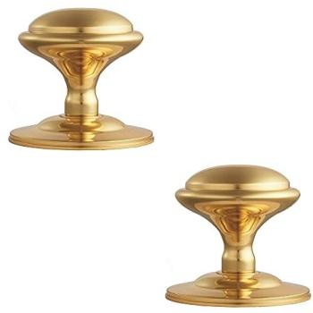 2‑Piece Victorian Centre Door Handle – 85mm Polished Brass