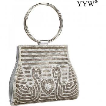 Party Ready Pearl and Rhinestone Clutch Bag for Women