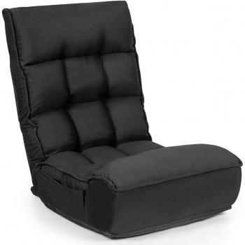 Coast 4-stufig einstellbarer Sitzhocker mit Gameflower-Polsterung in der Farbe Schwarz