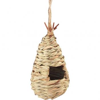 Maison à oiseaux en bois avec colibris, décoration extérieure artisanale