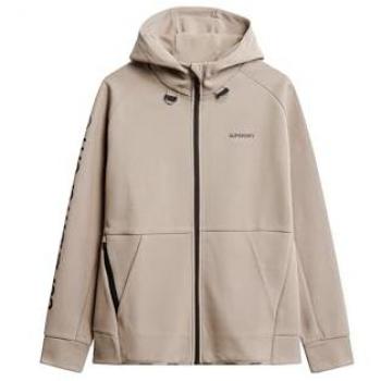 Sudadera con capucha Superdry Sport Tech Logo Full Zip beige