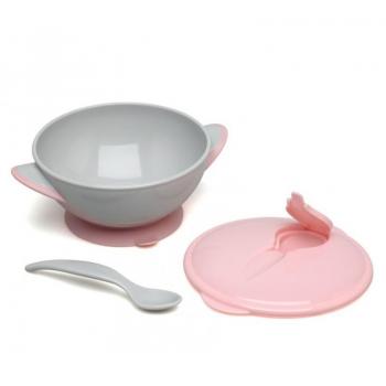 Cuenco Antivuelco con Ventosa y Cuchara Kiokids