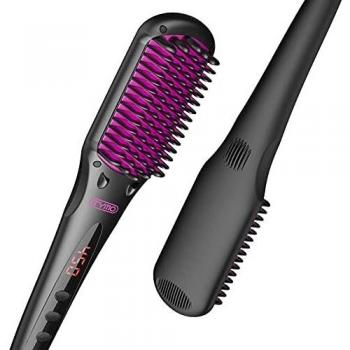 Brosse Lissante Chauffante Ionique avec Zone de Brossage Élargie et Anti-Brûlure, Réglages De Température Réglables