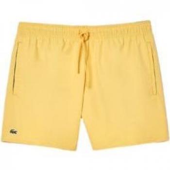 Short de natation homme Lacoste jaune à séchage rapide