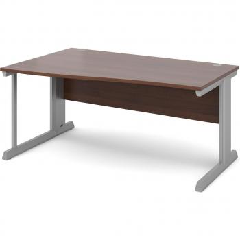 Vivo Left Hand Ergonomic Walnut Wave Desk