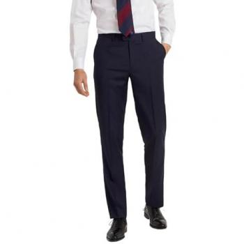Pantalón de Traje Clásico Liso Azul Claro para Hombre con Stretch Natural Talla 48