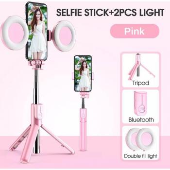Opvouwbare Smartphone Statief Stick met Bluetooth en Ring Light