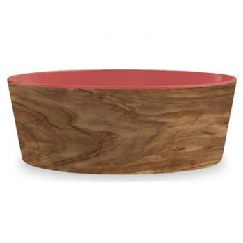 Tarhong voerbak hond olive melamine houtprint
