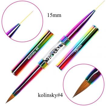 BQAN Dual-ended Acrylic Nail Brush with Crystal Beads
