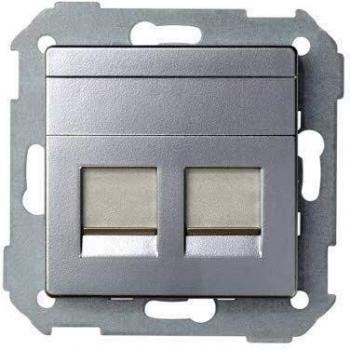 Tapa de conexión RJ45 doble aluminio Simon 82006-33