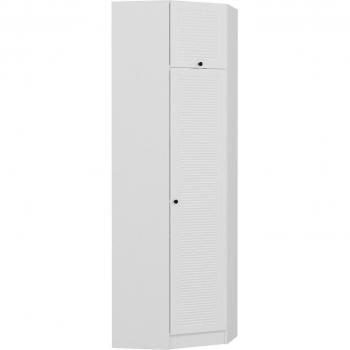 Armario Kale-2305 Blanco Rincón 235x74x52 cm con 2 Estantes y Bisagras