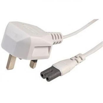 3 m UK Power Cord with C7/8 Connector – White