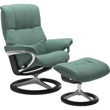 Stressless® Mayfair Relaxsessel mit Hocker und Signature Base, Schwarz