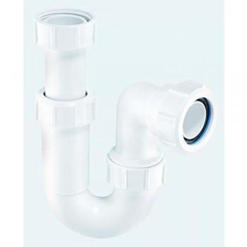 McAlpine ASC10 1.5 inch x 75mm Water Seal Adjustable Inlet Tubular Swivel 'P' Trap with Multifit Outlet, White