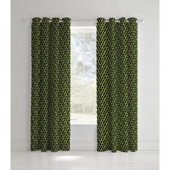 Yellow Neon Football Easy Care Curtains – 66x72 (Catherine Lansfield)