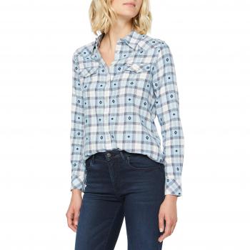Chemise à carreaux Wrangler, Angel Falls BLU B07, S Femme