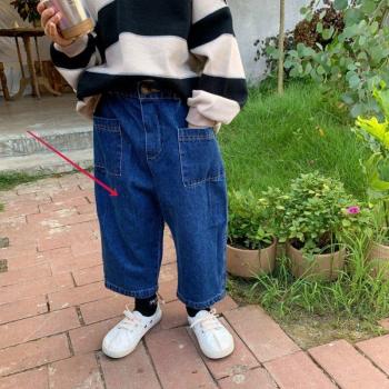 Pantalones vaqueros para niños y niñas con cintura elástica y diseño coreano E9362