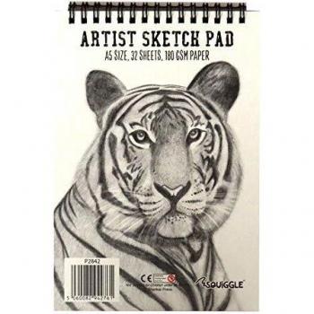 Squiggle Wirebound Artist Sketch Pad A5