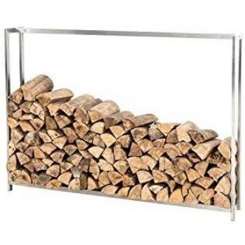 CLP Forest Kaminholzstand – rostfester Edelstahlrahmen, 125 × 145 cm, modernes Holzlager