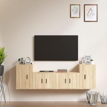 VidaXL Sonoma Oak 4 Piece TV Cabinet Set
