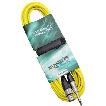 Keepdrum 10m Gelbes Klinke-XLR Mikrofonkabel