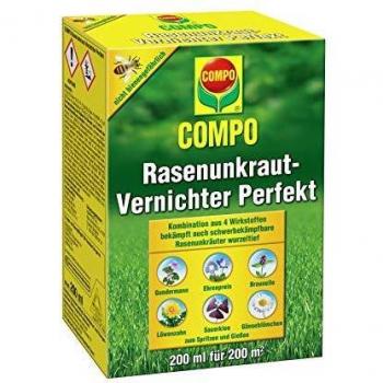 COMPO Rasen Unkrautvernichter Perfekt, Vernichtung von schwerbekämpfbaren Unkräutern, Konzentrat, 200 ml