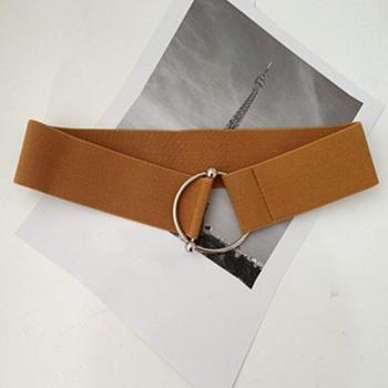 Round Buckle Women's Elastic Waist Belt