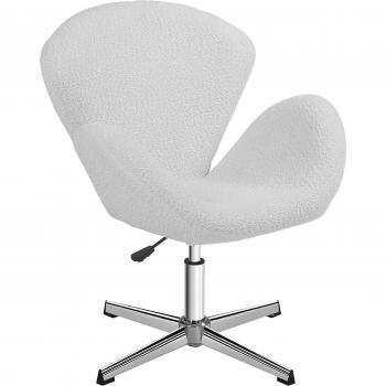 Chaise de bureau réglable en hauteur effet laine bouclée