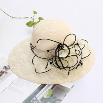 Sombrero Derby de Encaje Floral para Eventos